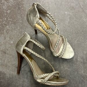 Michael Kors leather Gold Braided High Heels fairy